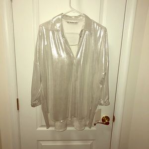 NWT Zara Metallic blouse